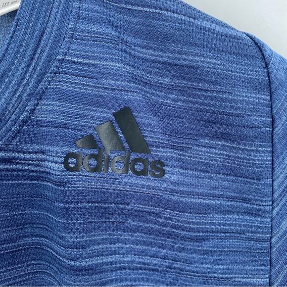 Mens Adidas Climalite blue black heather short sleeve tee size small - Picture 2 of 7